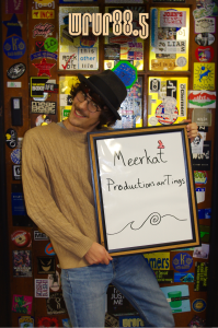 David (aka Meerkat) (Productions) in front of the Sticker door