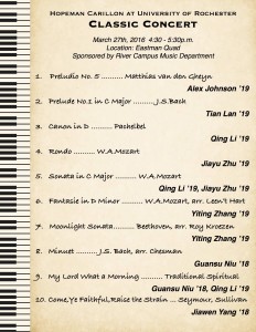 Classical Carillon Concert Program